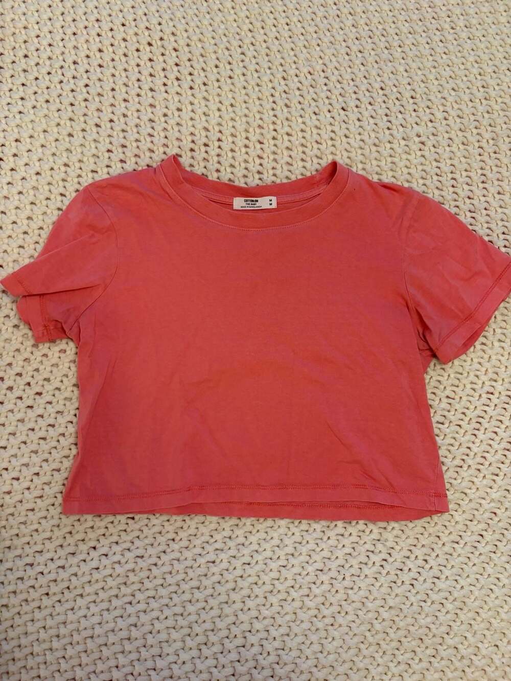 Cotton On The Baby Pink Short Sleeve Cropped T-Shirt Size M